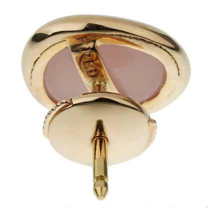 Fred of Paris Pink Quartz 18k Rose Gold Stud Earrings