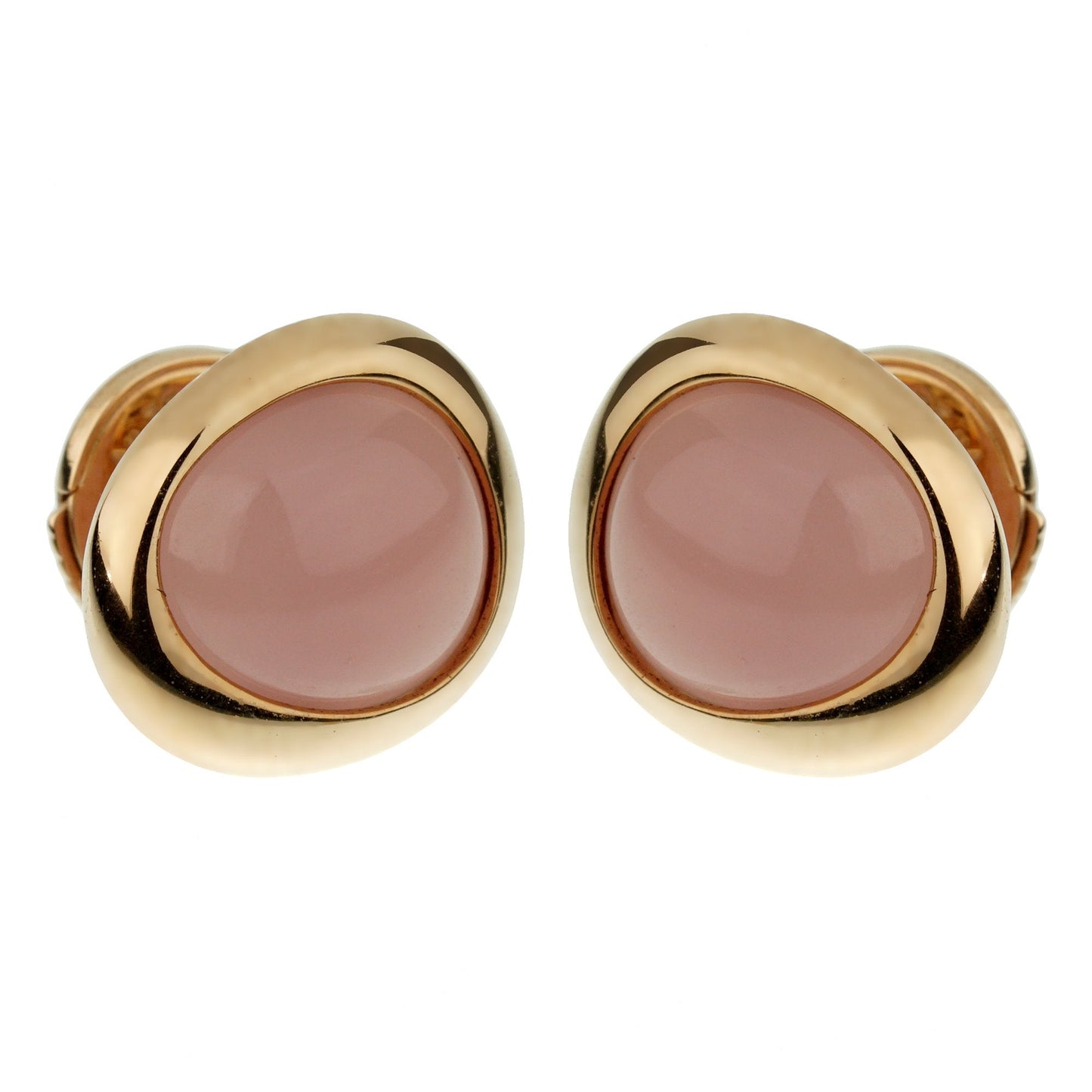 Fred of Paris Pink Quartz 18k Rose Gold Stud Earrings