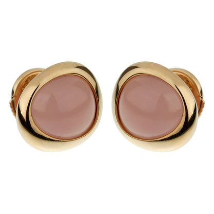Fred of Paris Pink Quartz 18k Rose Gold Stud Earrings