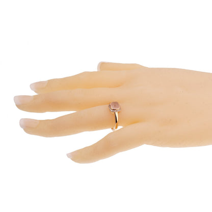 Fred of Paris Sugar Cube Pink Quartz Diamond Ring Size 4 3/4