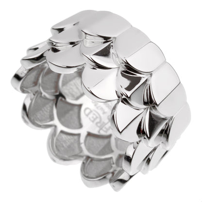 Fred of Paris Triple Arc 18k White Gold Band Ring Sz 7 1/4