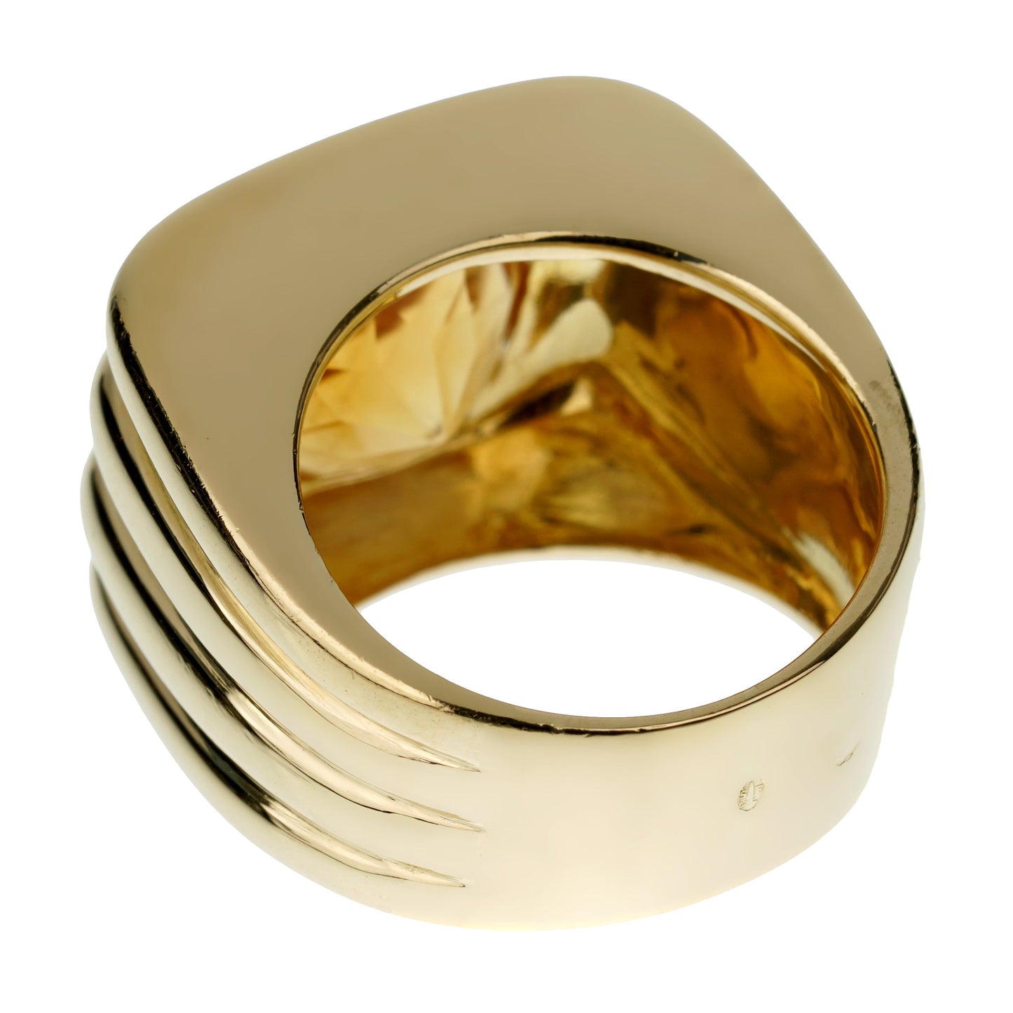 Fred of Paris Vintage Citrine 18k Yellow Gold Cocktail Ring