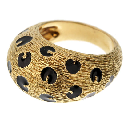 Fred of Paris Vintage Leopard 18k Yellow Gold Cocktail Ring