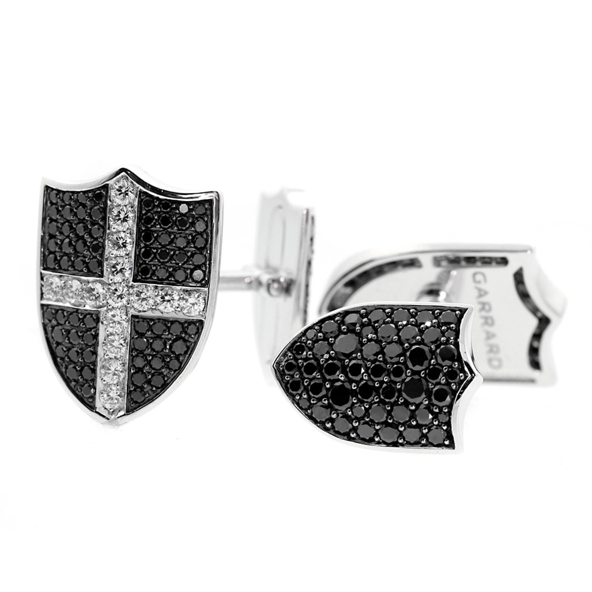 Garrard Diamond Shield White Gold Cufflinks