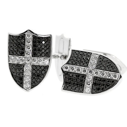 Garrard Diamond Shield White Gold Cufflinks