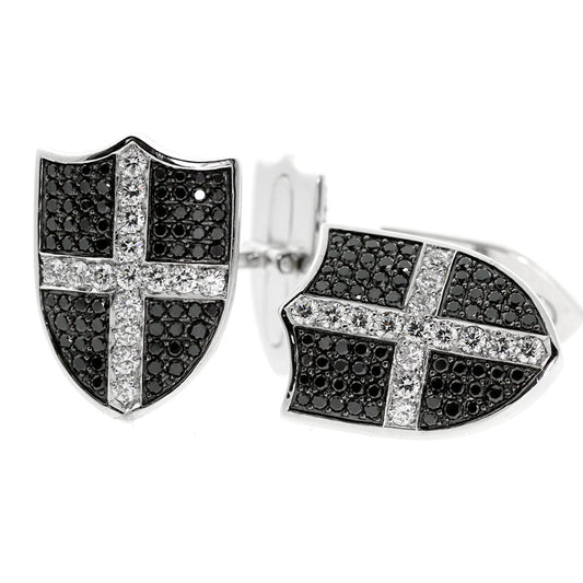 Garrard Diamond Shield White Gold Cufflinks