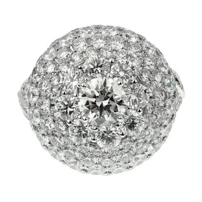 Graff 10.08ct Bombe Diamond White Gold Cocktail Ring Sz 4 3/4