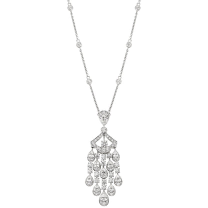 Graff 7.18ct 18k White Gold Diamond Drop Necklace