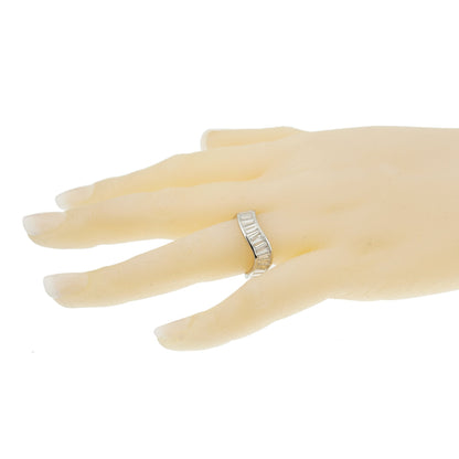 Graff Baguette Diamond Wave Cocktail Platinum Eternity Band Ring Sz 6 1/2