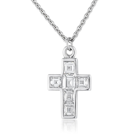 Graff Diamond Cross Platinum Pendant Necklace