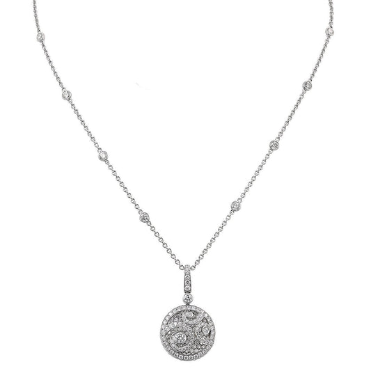 Graff Diamond on Diamond Pendant White Gold Necklace