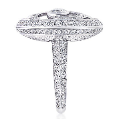 Graff Diamond Wave White Gold Cocktail Ring Sz 5 1/2