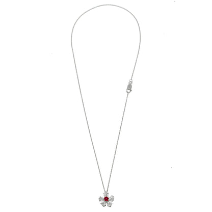 Graff Flower Ruby Diamond Platinum Pendant Necklace