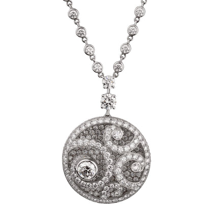 Graff Diamond on Diamond Pendant Drop 18k White Gold Necklace