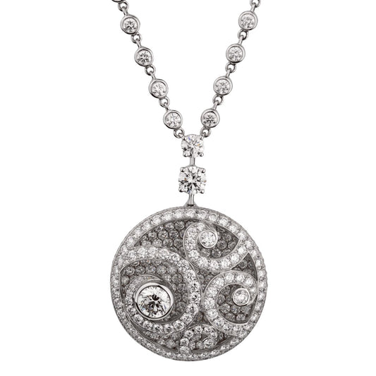 Graff Diamond on Diamond Pendant Drop 18k White Gold Necklace