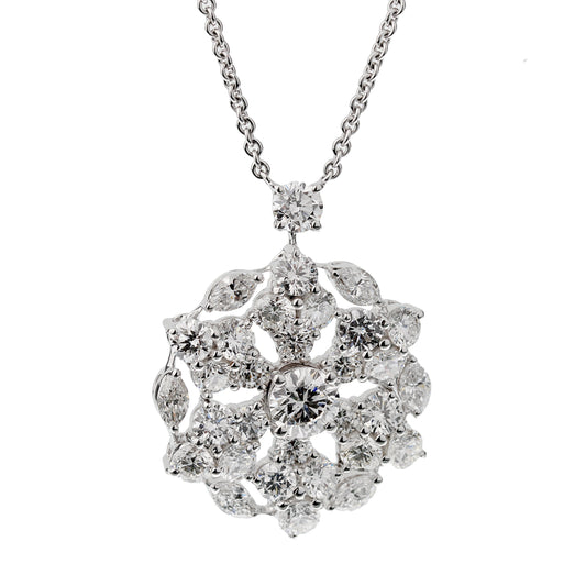Graff Snowflake 6.67ct Diamond White Gold Necklace