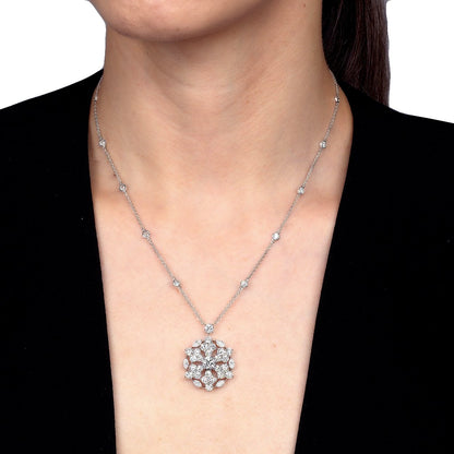 Graff Snowflake 6.67ct Diamond White Gold Necklace