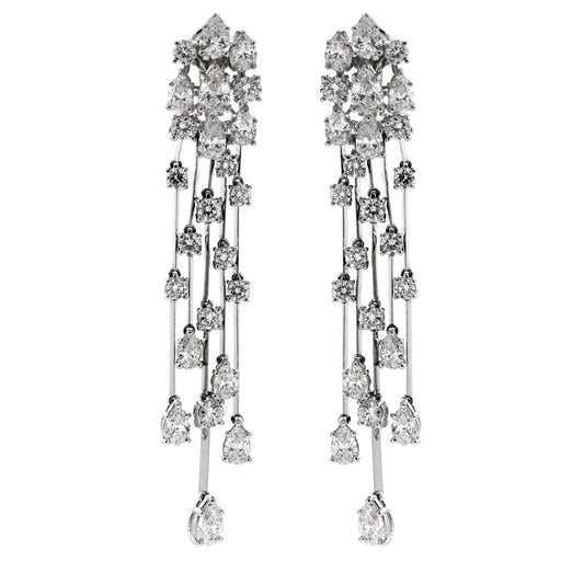 Graff Waterfall Platinum Diamond Earrings