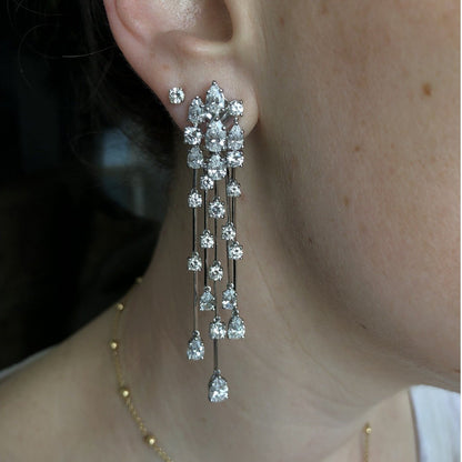 Graff Waterfall Platinum Diamond Earrings