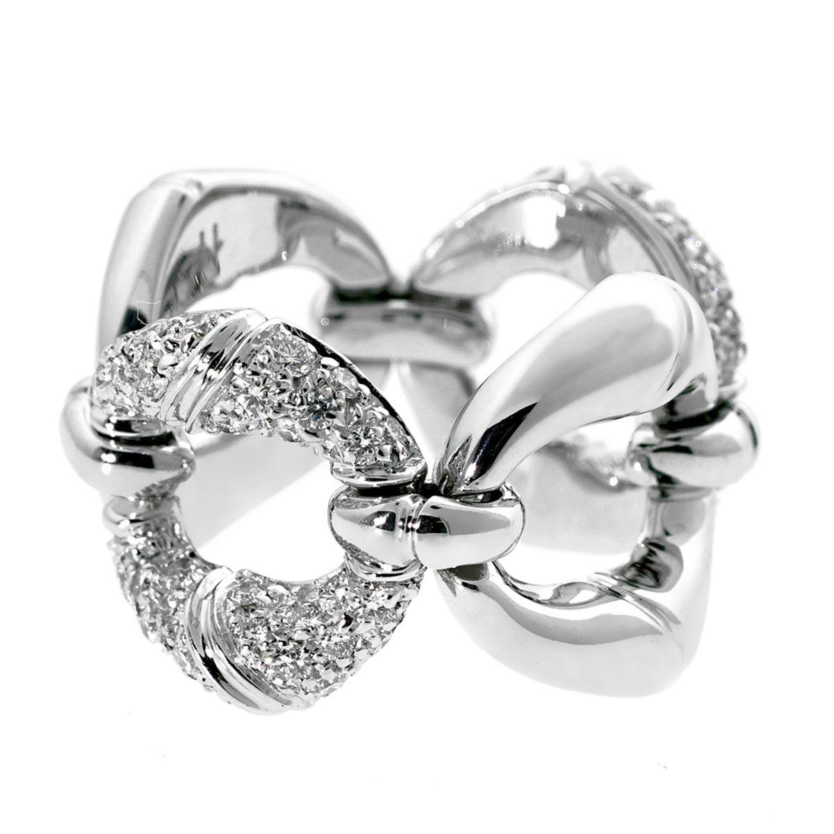 Gucci Bamboo Diamond White Gold Ring