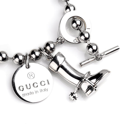 Gucci Bead Charm Toggle Silver Bracelet