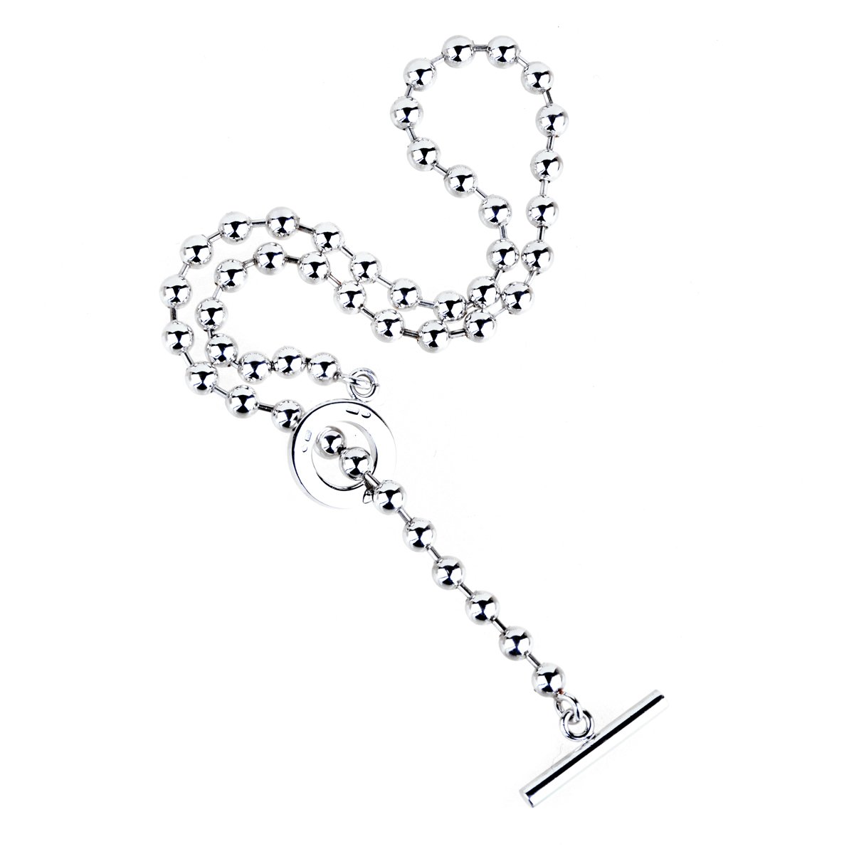 Gucci Beaded Toggle Choker Silver Necklace