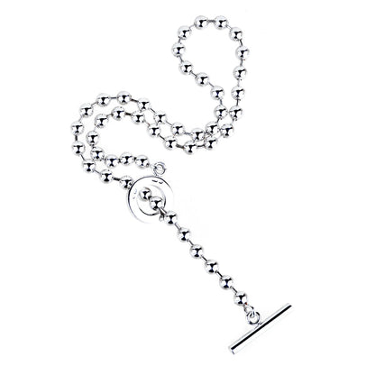 Gucci Beaded Toggle Choker Silver Necklace