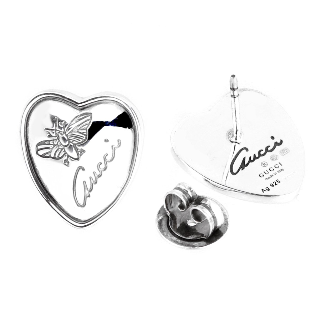 Gucci Butterfly Heart Stud Earrings