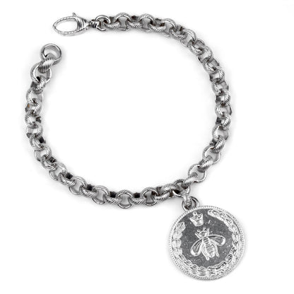 Gucci Charm Double G Bee Silver Bracelet