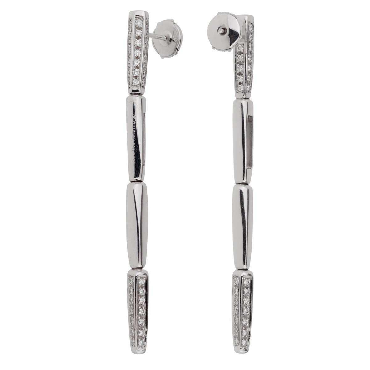 Gucci Diamond 18k White Gold Drop Earrings