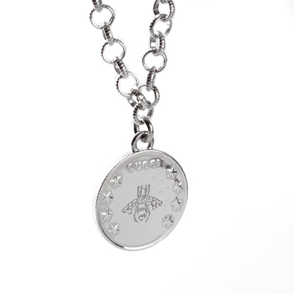 Gucci Double G Bee Coin Silver Necklace