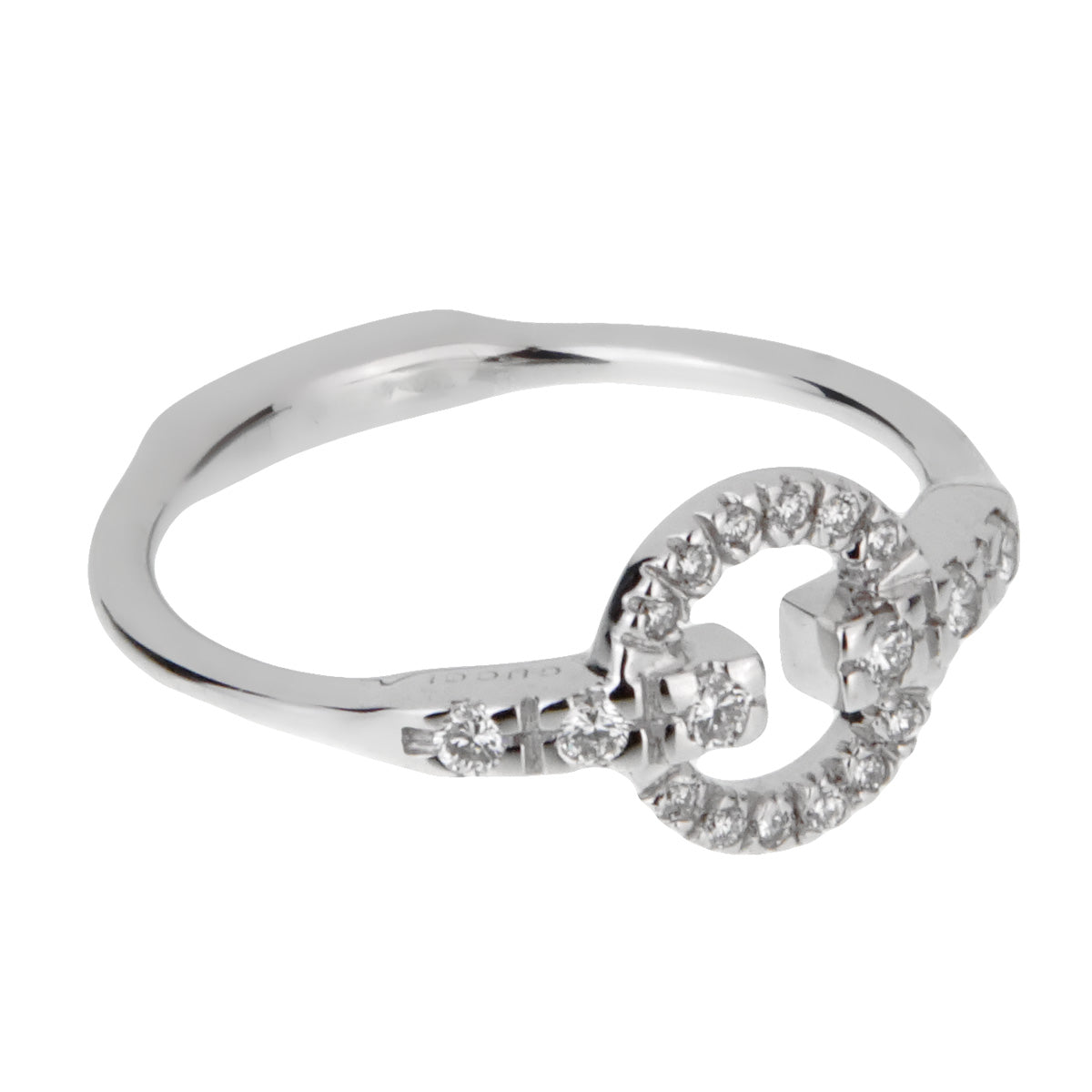 Gucci Double G Diamond White Gold Ring