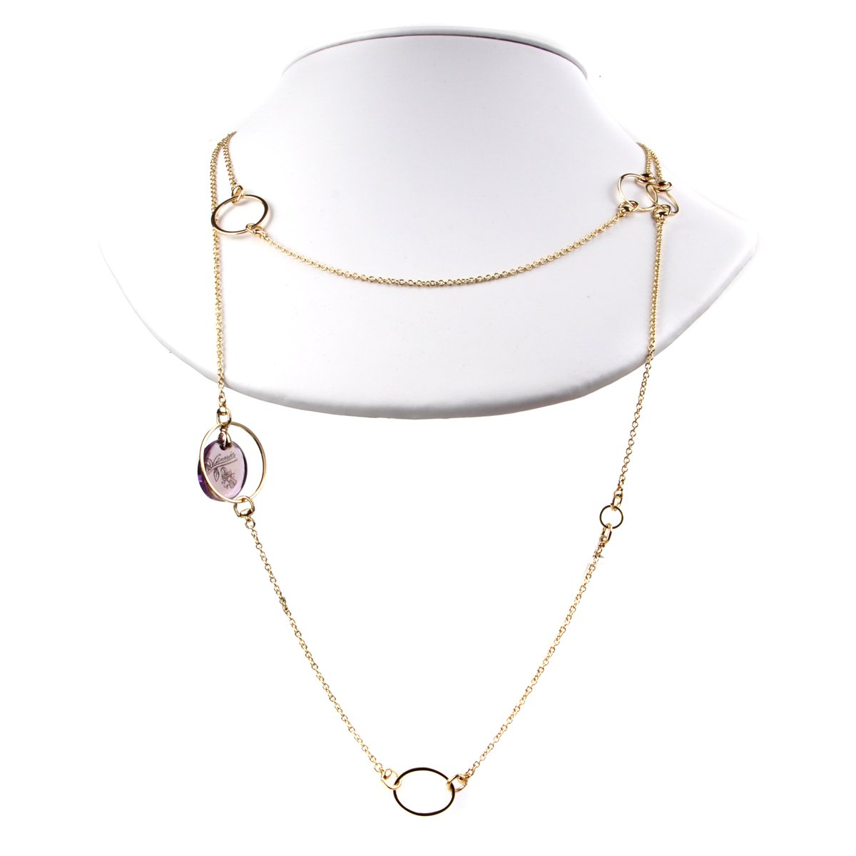 Gucci Flora Amethyst Drop Necklace