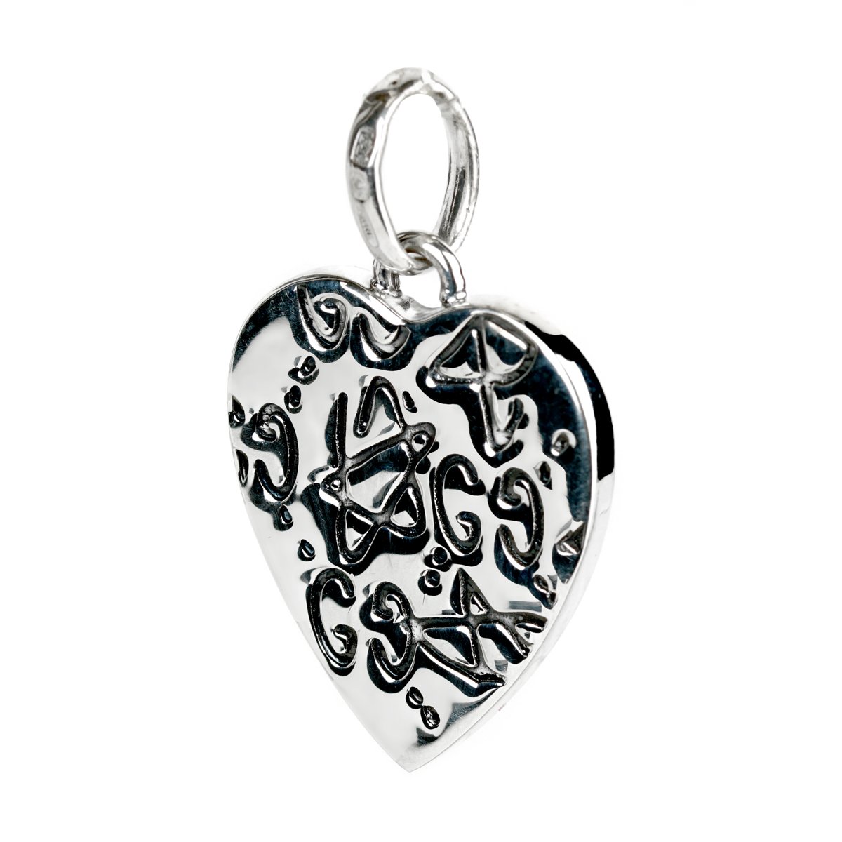 Gucci Heart Skull Stars Silver Charm Pendant