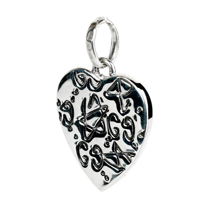 Gucci Heart Skull Stars Silver Charm Pendant