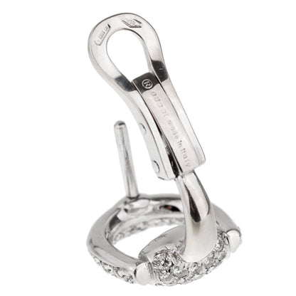 Gucci Horsebit Diamond White Gold Earrings