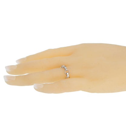 Gucci Horsebit Diamond 18k White Gold Ring Sz 5
