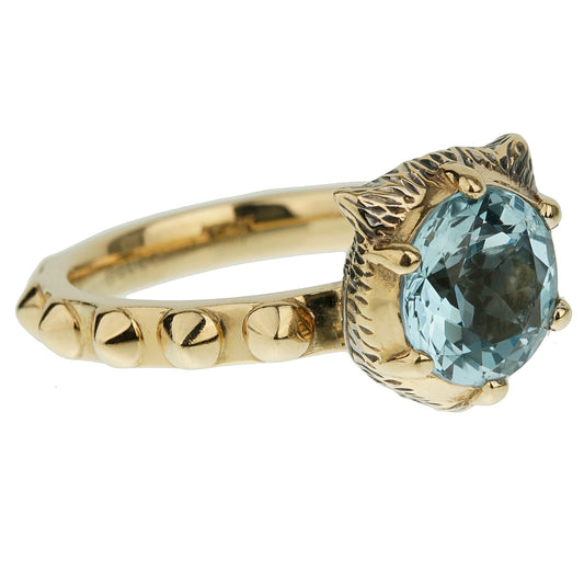 Gucci Le Marche Des Merveilles Topaz Diamond Yellow Gold Ring Sz 6
