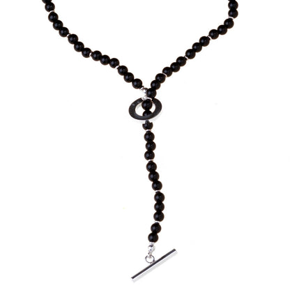 Gucci Onyx Bead Silver Necklace