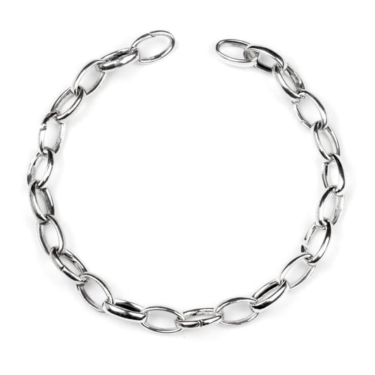 Gucci Oval Link Charm Silver Bracelet 8"