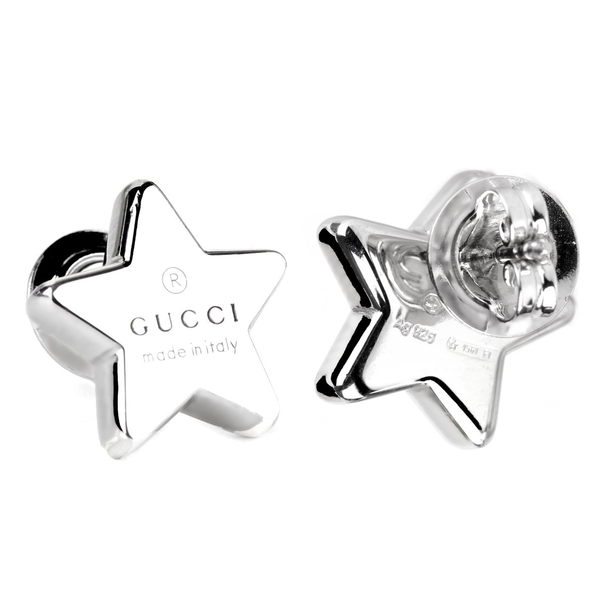 Gucci Trademark Star Silver Earrings