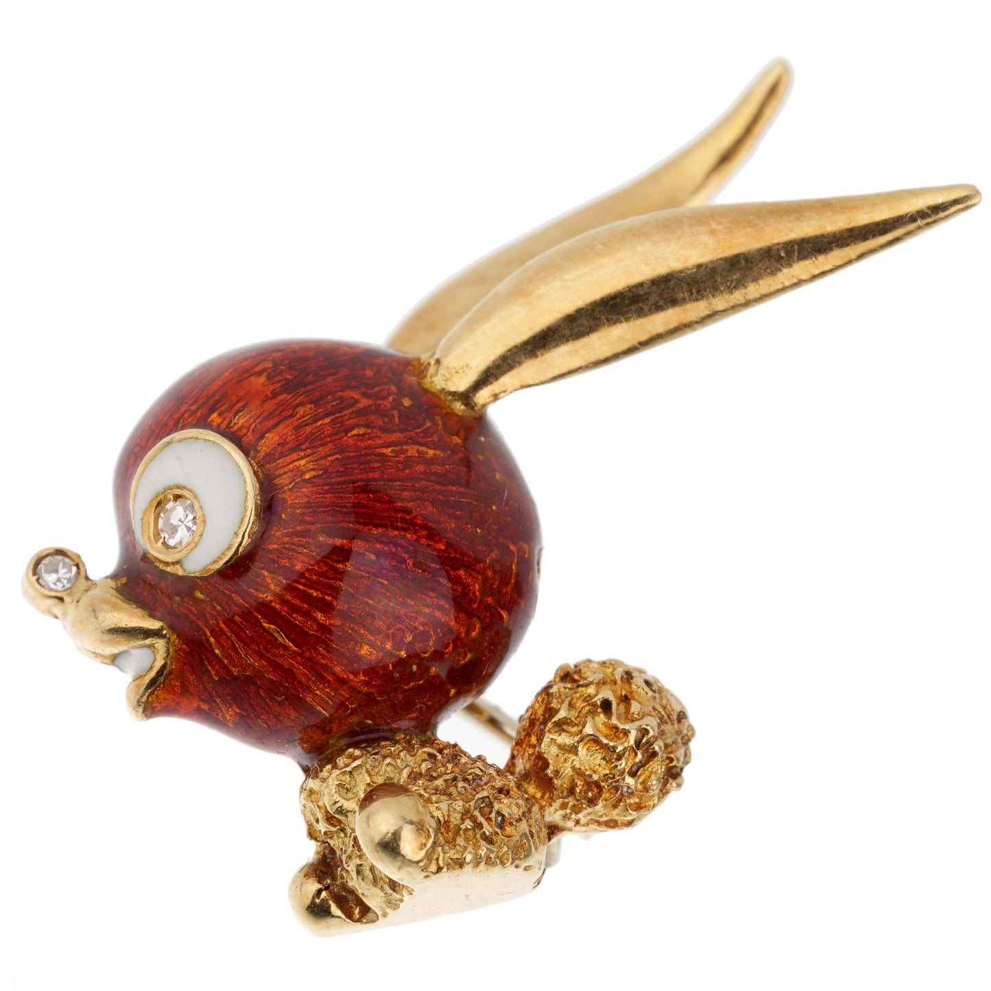 Gucci Vintage 1970s' Whimsical Bunny 18k Yellow Gold Brooch