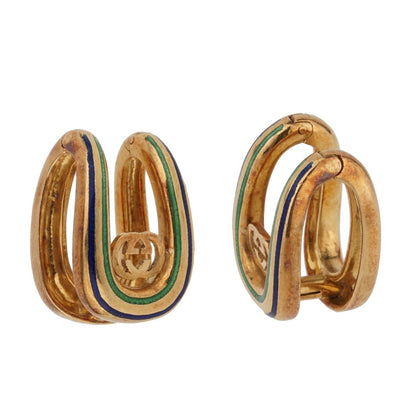 Gucci Vintage Enamel 18k Yellow Gold Cufflinks