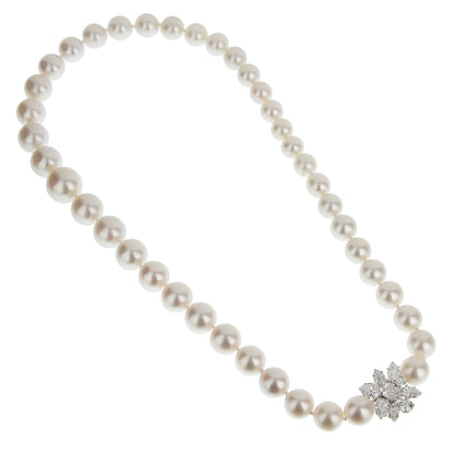 Harry Winston Cluster Pearl Platinum Diamond Necklace