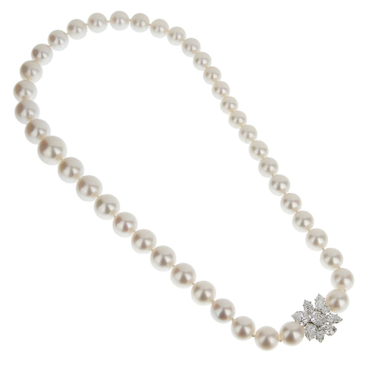 Harry Winston Cluster Pearl Platinum Diamond Necklace