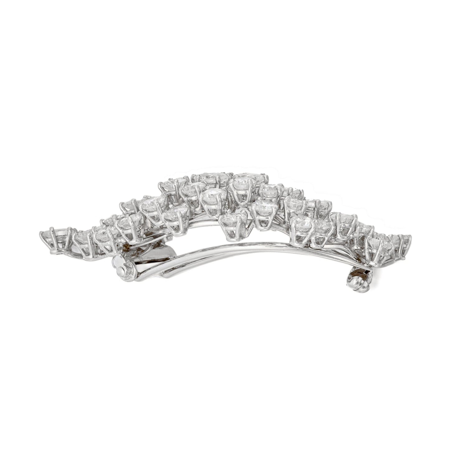 Harry Winston Cluster Vintage Platinum Diamond Brooch Necklace