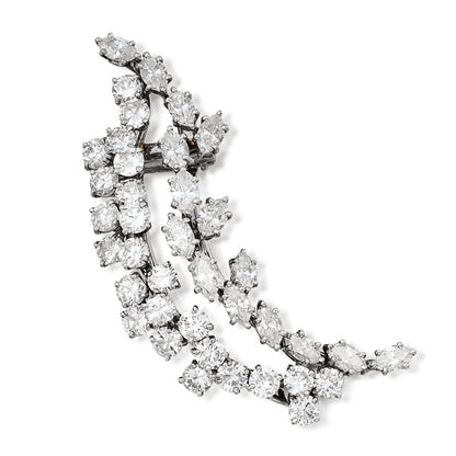 Harry Winston Cluster Vintage Platinum Diamond Brooch Necklace