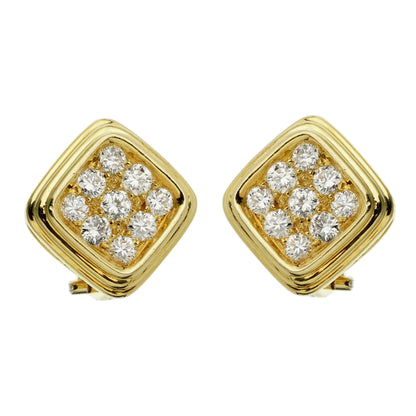Harry Winston Vintage 18k Yellow Gold Diamond Earrings
