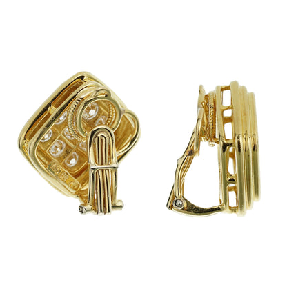 Harry Winston Vintage 18k Yellow Gold Diamond Earrings