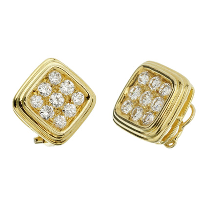 Harry Winston Vintage 18k Yellow Gold Diamond Earrings